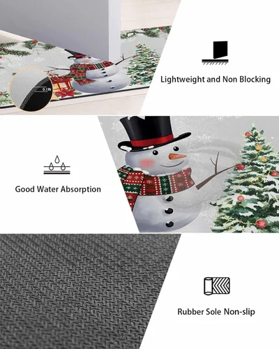 Miniatura 3 de Tapete de baño de Navidad para bañera, antideslizante, de secado rápido y absorbente, de tierra de diatomeas, tapete de cocina, tapete de cocina