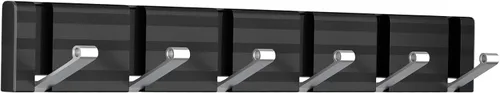 Miniatura 9 de Wisfame Ganchos para abrigos, perchero de aluminio montado en la pared, 5 ganchos plegables, resistente, ahorro de espacio, perchero de pared