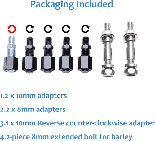 Miniatura 6 de Espejos retrovisores de 8 mm/10 mm para motocicleta con diseño de calavera para Harley Touring, Road King, Street Glide, Dyna, Suzuki, Kawasaki