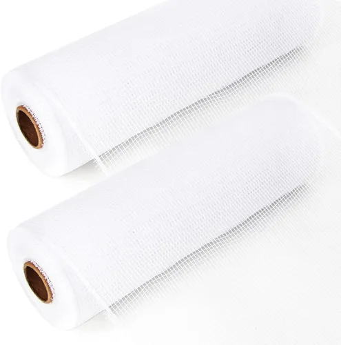 Miniatura 8 de Ribbli 2 rollos de cinta de malla negra, 10 pulgadas x 30 pies (10 yardas) por rollo, cinta de malla para guirnaldas de corona y decoración