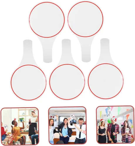Miniatura 9 de NUOBESTY Pizarras blancas de mano, 5 unidades, marcadores en blanco para subastas, paletas borrables confiables, diseño de una sola cara para una