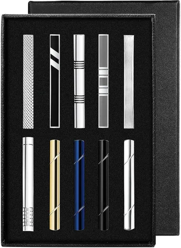 Miniatura 27 de Juego de corbata de regalo para hombre, corbata sedosa, bolsillo cuadrado, clips de corbata, gemelos para hombres