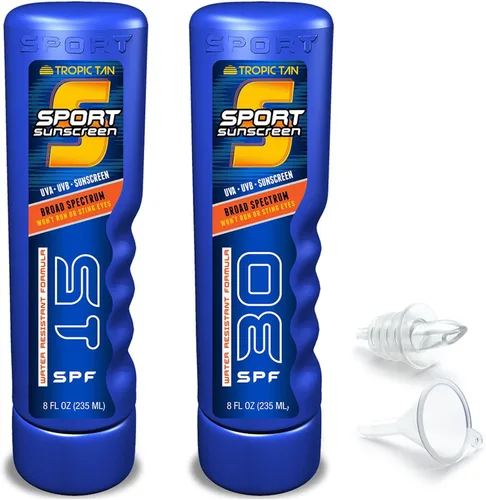 GoPong Sport Bottle - Paquete de 2 botellas de protección solar (16 onzas en total) – Frascos de viaje con alcohol ocultos – Contenedores secretos