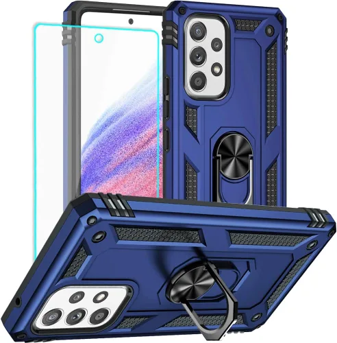 Miniatura 8 de Yiakeng Funda para Samsung A52, Galaxy A52 con protector de pantalla HD, fundas protectoras de grado militar con anillo para Samsung Galaxy A52 5G