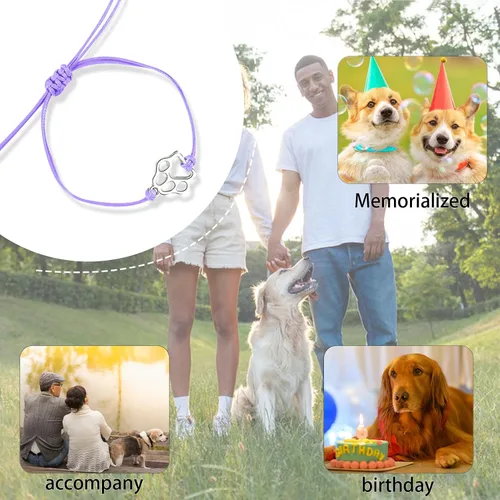 Miniatura 14 de PLwelth Pulseras de perro de cachorro para mujeres y hombres, regalos conmemorativos para amantes de las mascotas, regalos de amistad para ella, sus