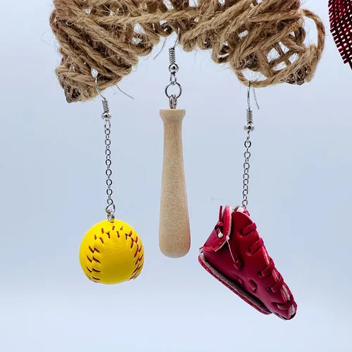 Miniatura 3 de Pendientes de sóftbol para mujer, joyería de sóftbol para mamás, regalos de sóftbol para niñas, regalos de equipo de sóftbol, joyería de softbol