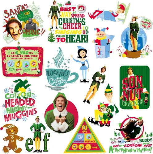 Miniatura 3 de Buddy the Elf - Paquete variado de 100 calcomanías de vinilo grandes de lujo, para laptop, botella de agua, álbumes de recortes, tableta