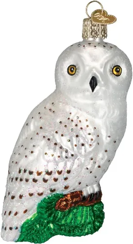 Miniatura 8 de Old World Christmas Wise Old Owl - Adorno de cristal soplado para árbol de Navidad, decoración navideña hecha a mano, colección de búhos
