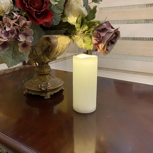 Miniatura 3 de Paquete de 1 vela de pilar sin llama para exteriores con control remoto y temporizador, impermeable, funciona con pilas, juego de velas LED