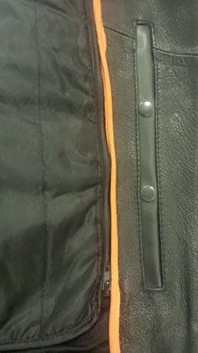 Miniatura 8 de Chaqueta de piel suave para hombre, estilo policial, doble pistola PETE (3XL regular)