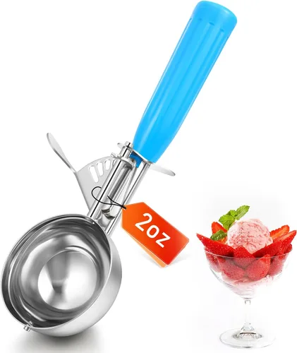 Miniatura 16 de Reallnaive 2 Cucharas para Galletas con Liberación, Cuchara para Helado con Liberación por Gatillo, Cuchara de Porción de Acero Inoxidable