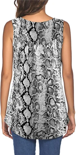 Miniatura 5 de LuckyMore Blusas sin mangas con cuello en V para mujer, estilo casual, plisadas, túnica sin mangas