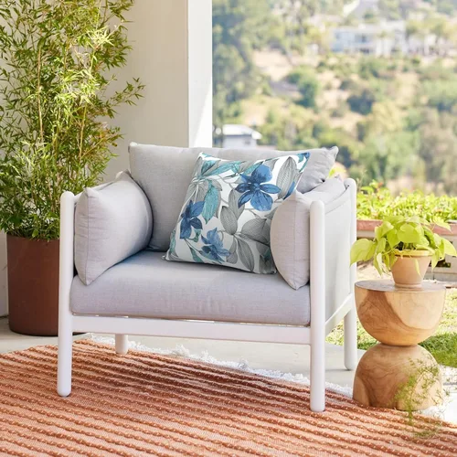 Miniatura 580 de Juego de 2 almohadas para exteriores de 16 x 16 pulgadas, repelentes al agua con interiores, para muebles de patio, hogar, jardín, geometría bohemia