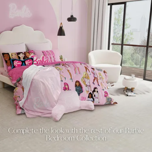 Miniatura 6 de Franco Movie Luxe - Almohada decorativa de felpa supersuave (producto oficial), 19 x 30 pulgadas, reposo en cama Barbie