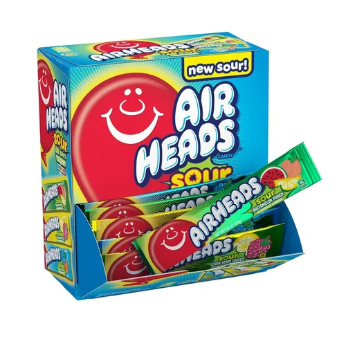 Miniatura 11 de Airheads Dulces, sabores de frutas surtidos, caja de cine, barras de tamaño completo envueltas individualmente, sin fusión, 6 barras por caja, 12