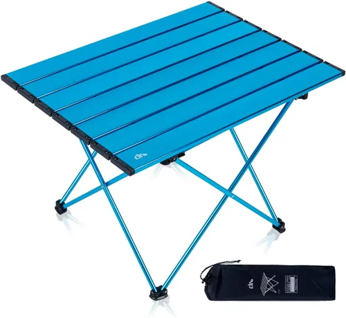 Miniatura 29 de iClimb Mesa plegable de camping compacta ultraligera con bolsa de transporte (plata - L)