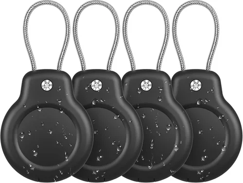 Miniatura 13 de SPGUARD Funda para AirTag con llavero, paquete de 4 unidades para Apple Air Tag con bloqueo de cable de alambre, llavero, accesorios