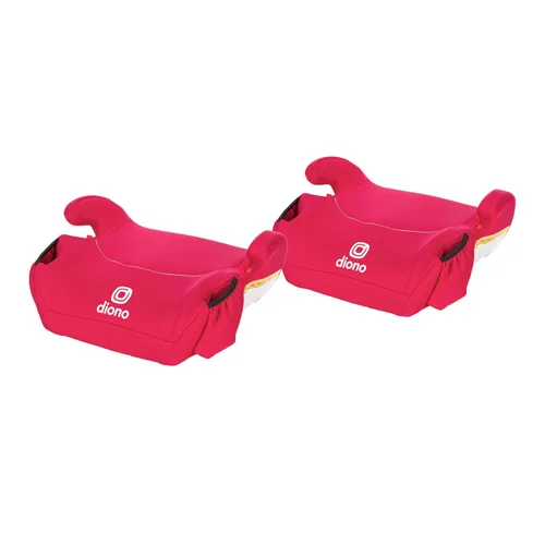 Diono Solana, Sin Sujetador, Paquete de 2 Asientos Elevadores para Coche Sin Respaldo, Ligeros, Fundas Lavables a Máquina, Portavasos, Rosa Algodón