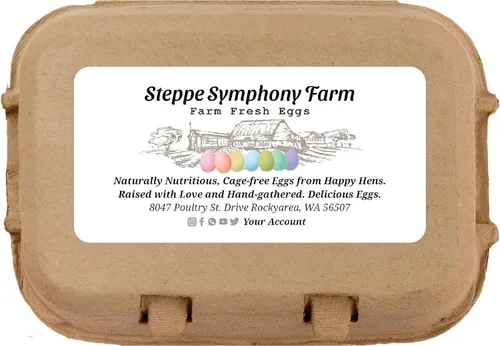Miniatura 17 de Havongki 100 hojas – VOL.1 – Etiquetas personalizadas para cartón de huevos de 4 x 2 pulgadas, calcomanías adhesivas de huevos frescos de granja