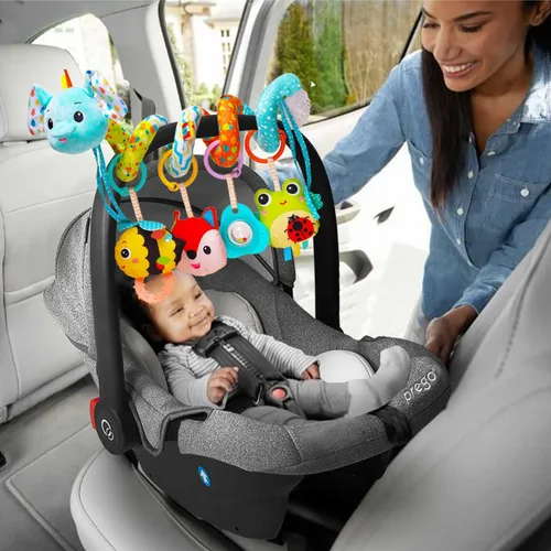 Miniatura 4 de Juguetes para cochecito, juguetes de asiento de automóvil para bebés de 0 a 6 meses, juguete colgante de felpa en espiral para bebés, niños y niñas
