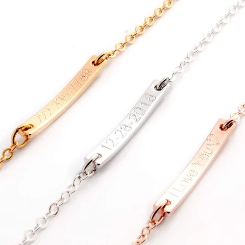Miniatura 6 de Heart Syndrome Personalized Baby Anklet 16K Plated Gold Rose Gold Silver Customized Kids Birthday Unique Gift New Born to Teen Kids Personalized gift
