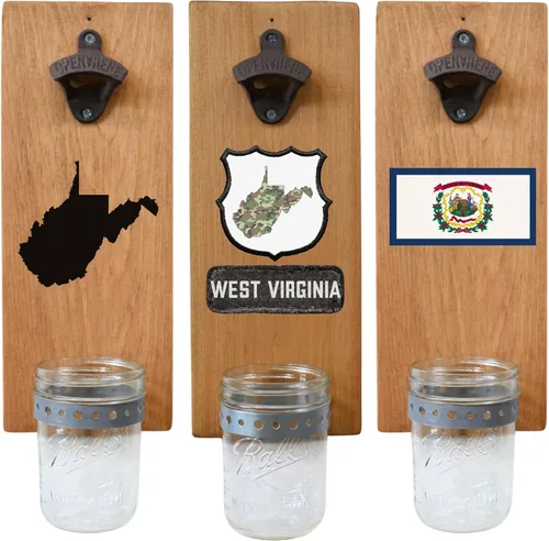Miniatura 51 de Abrebotellas de cerveza de Massachusetts – Abridor de botellas hecho a mano montado en la pared con tapa – Regalo de cerveza para él o ella