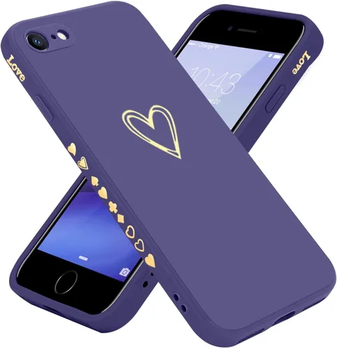 Miniatura 8 de Teageo Funda para iPhone SE 2022, SE 2020, iPhone 7, iPhone 8 para mujeres y niñas, bonita funda de lujo con forma de corazón