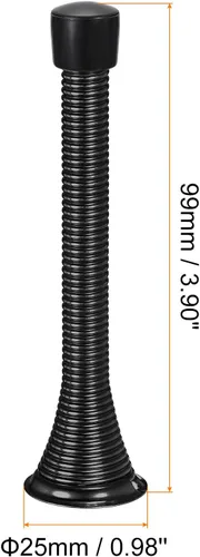 Miniatura 2 de uxcell 6 topes de puerta de resorte, tope de puerta flexible de 3-3/4 pulgadas con parachoques de goma y tornillos para proteger la parte inferior