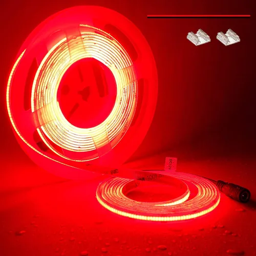 Miniatura 14 de TOPAI Tira de luz LED COB de 12 V, 3000 K, blanco cálido, impermeable, IP65, 480 LEDs/M, súper brillante, 4000 lúmenes, CRI>90, 16.4 pies, sin