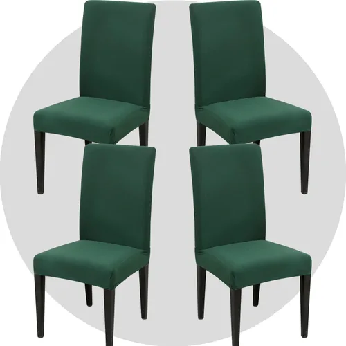 Miniatura 17 de Juego de 6 fundas elásticas para sillas de comedor, color blanco hueso, elásticas, lavables, extraíbles para cocina, hotel, restaurante Blanco roto