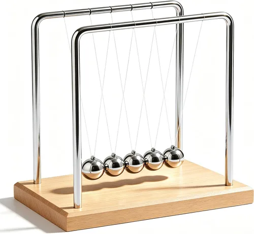 Newtons Cuna de Equilibrio, Fascinante Accesorio de Física con 5 Perlas para el Hogar y la Oficina