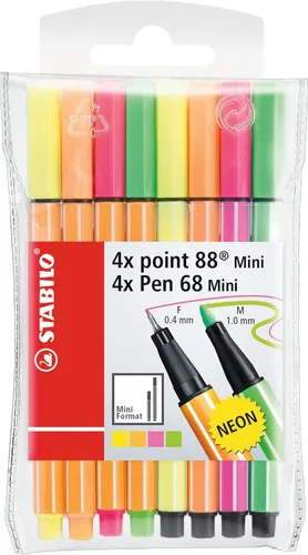 Miniatura 8 de STABILO - point 88 Mini - Fineliner - Paquete de 18 - Colores surtidos Multicolor