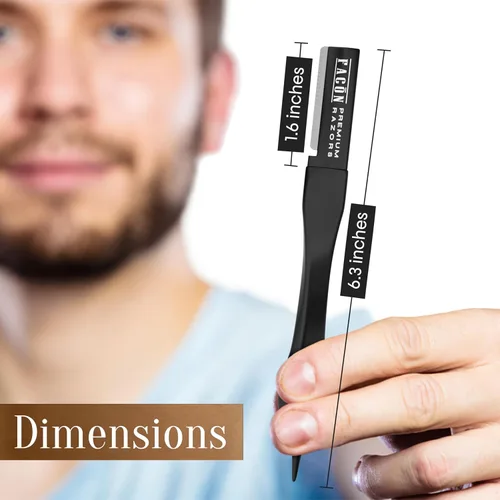 Miniatura 7 de Facón - Navaja de afeitar para barba para hombres - Herramienta profesional para moldear la barba, kit de aseo con 11 hojas de repuesto, moldeador