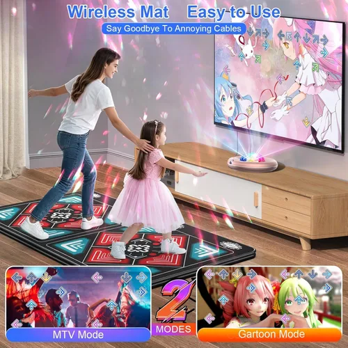 Miniatura 2 de Alfombrilla de baile para niños y adultos, plataforma de baile electrónica inalámbrica antideslizante para TV, sin arrugas, suave y acogedora