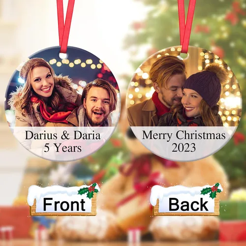 Miniatura 2 de Adornos de Navidad personalizados para la familia 2023, personaliza tus propios adornos de apellido para Navidad, decoración de árbol colgante