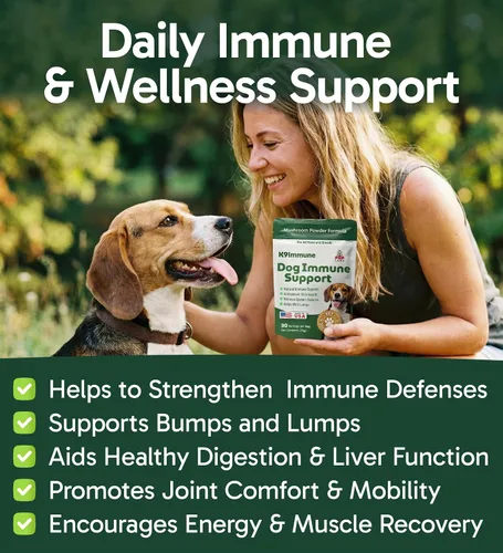Miniatura 2 de K9 Immune, Polvo de Hongos 100% Natural para Perros para Inmunidad, Digestión, Articulaciones y Energía, Rico en Antioxidantes y Fabricado
