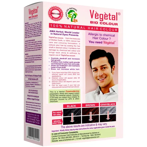Miniatura 2 de Vegetal Bio Colour - Tinte semipermanente para hombres y mujeres, 100 % herbario y orgánico, sin amoníaco, sin PPD, tinte semipermanente