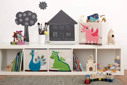 Miniatura 4 de 3 Sprouts Organizador de almacenamiento de juguetes: Organizador de cubos de caja de juguetes para sala de juegos, cuarto del bebé - Cesta de Pavo