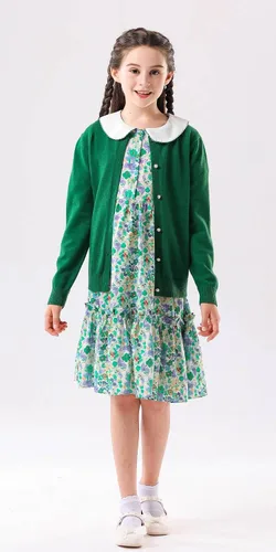 Miniatura 2 de SMILING PINKER cardigan de cuello redondo para niñas