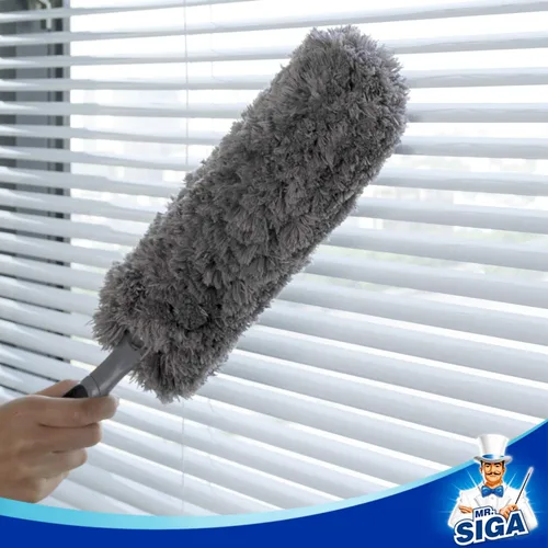 Miniatura 5 de MR.SIGA Plumero de microfibra sin pelusa, plumero lavable para limpieza del hogar, gris