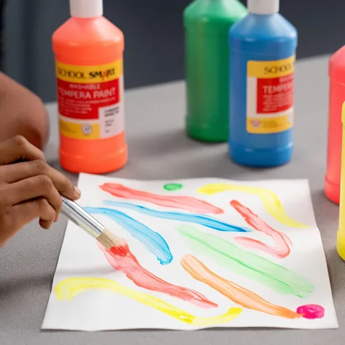 Miniatura 9 de School Smart Juego de pintura de témpera lavable, colores fluorescentes surtidos, juego de 6 pintas