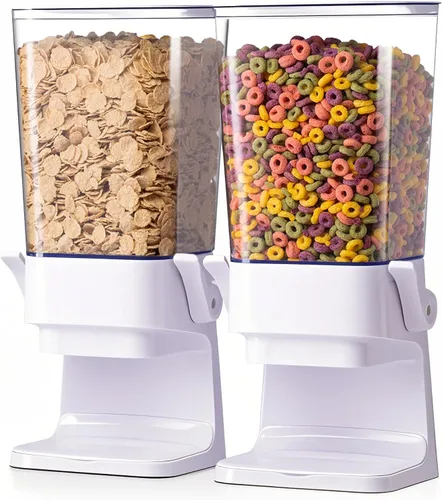 Miniatura 7 de Dispensador de cereales de 5L para encimera con tapas, contenedores de organización y almacenamiento para cocina y despensa, dispensador de arroz