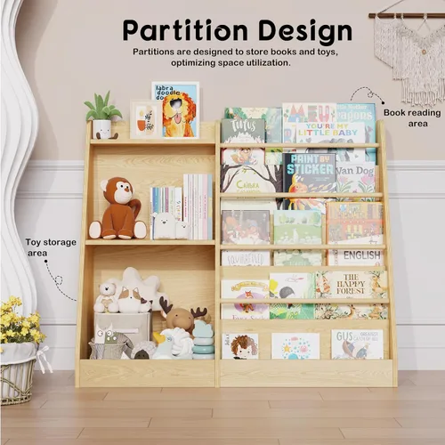 Miniatura 4 de Lkeiyay Estantería infantil de 5 niveles, estantería para bebés, almacenamiento de juguetes y libros para niños, estante de exhibición de libros
