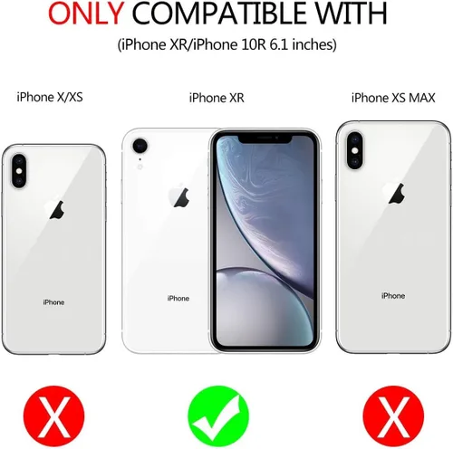 Miniatura 2 de Funda para iPhone XR, Funda para Teléfono iPhone XR con 2X Protectores de Pantalla HD + Cubierta Deslizante para Cámara, [Grado Militar] Funda