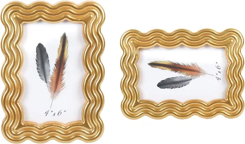 Miniatura 8 de 3 marcos de fotos plegables con bisagras de 4 x 6 y 5 x 7 pulgadas, múltiples marcos de fotos de madera para escritorio con paspartú para mesa