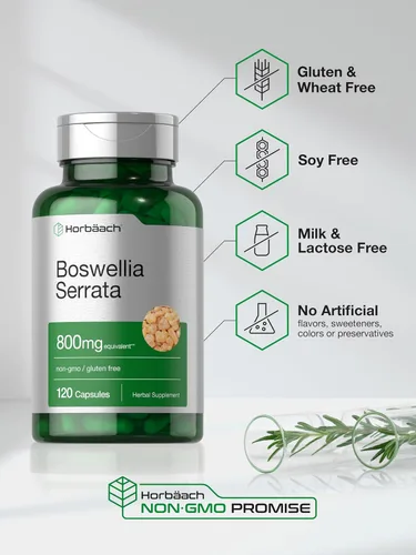 Miniatura 5 de Horbäach Boswellia Serrata - Cápsulas de extracto 120 unidades Suplemento de hierbas Sin OMG, sin gluten