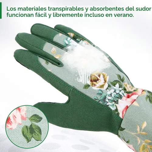 Miniatura 5 de WANCHI Guantes de jardinería, duraderos y cómodos guantes largos de jardín para mujer, para trabajos de jardinería y trabajo en el patio, guantes