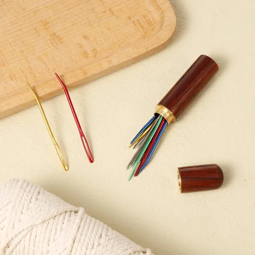 Miniatura 3 de Kit de 13 agujas de coser de ojo grande, agujas romas de ojo grande de acero inoxidable y agujas de tapiz dobladas, agujas de tejer a mano afiladas