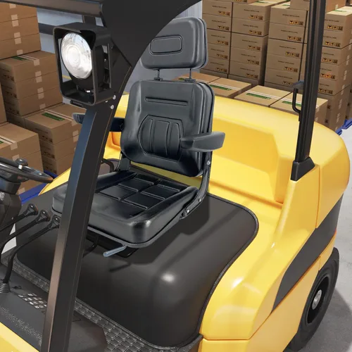 Miniatura 4 de Asiento universal para carretilla elevadora para cortacésped de jardín, asiento de suspensión plegable estilo Komatsu con reposabrazos y pista