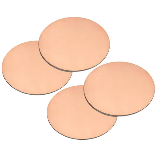 uxcell Hoja de cobre puro, 4 piezas de 2 x 0.04 pulgadas, calibre 18 T2, placa redonda de metal de cobre para manualidades, reparaciones eléctricas